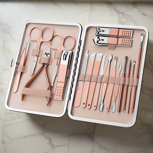 Manicure Set Stainless Pedicure Care Tools Nail Scissors Kit Pink